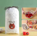 100Pcs Disposable Food Cover Bags Elastic Stretch Wrap for Bowls, Cups & Fruit | Kitchen Fresh Food Storage Covers