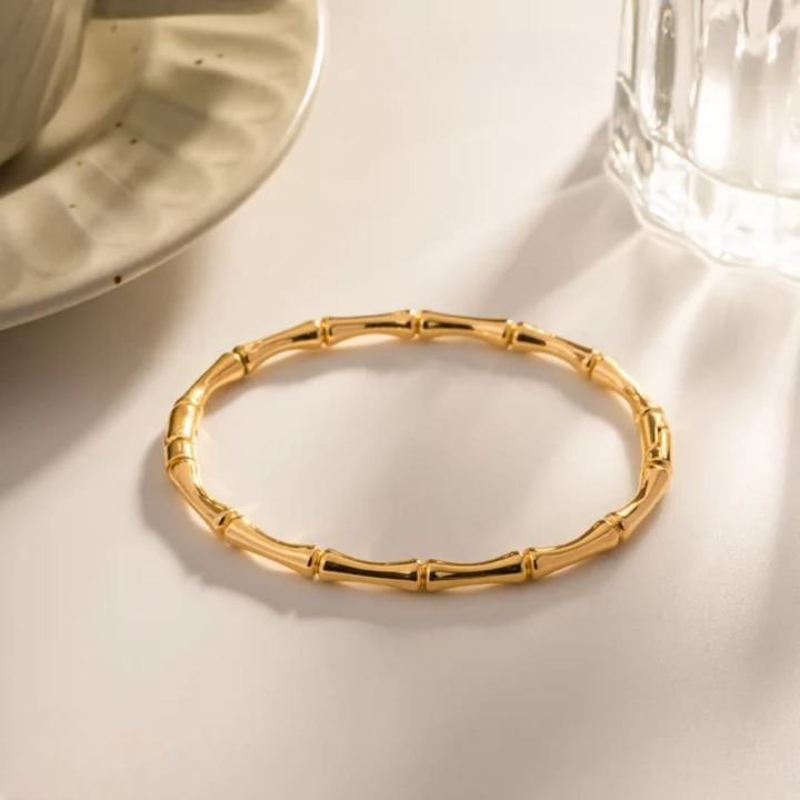 Bamboo Korean Bangle for Women – Trendy Stylish Bracelet, Fashion Jewelry Wrist Accessory for Daily Wear