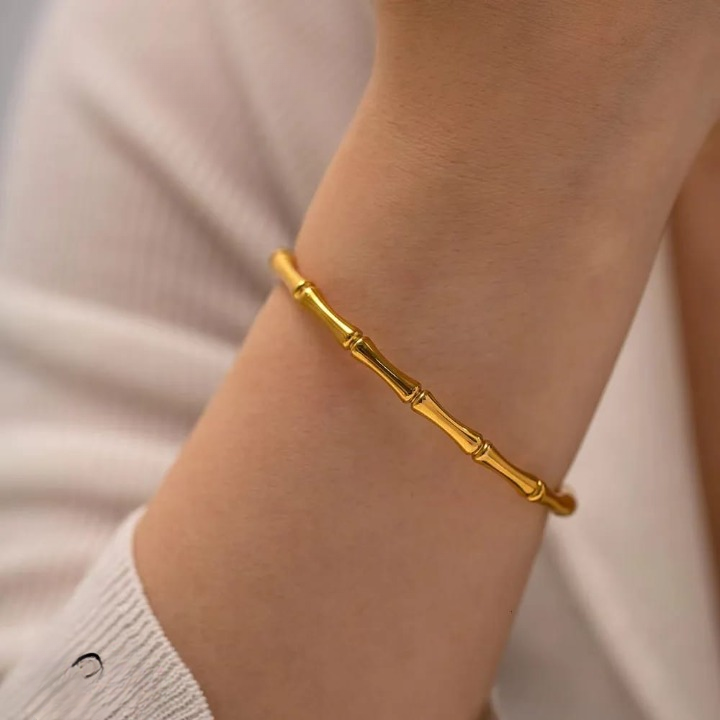 Bamboo Korean Bangle for Women – Trendy Stylish Bracelet, Fashion Jewelry Wrist Accessory for Daily Wear