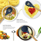 12-Piece Silicone Kitchen Utensil Set with Wooden Handles | Heat Resistant Cooking Tools Set for Home Kitchen