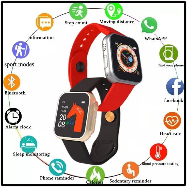 D20 Ultra Smart Watch for Men & Women – Heart Rate Monitor, Blood Pressure Tracker, Fitness Activity Tracker & Bluetooth Smart Watch