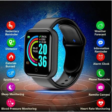 D20 Ultra Smart Watch for Men & Women – Heart Rate Monitor, Blood Pressure Tracker, Fitness Activity Tracker & Bluetooth Smart Watch