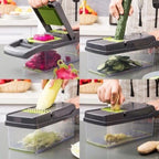 16-in-1 Multi-Functional Vegetable Chopper, Cutter, Dicer & Slicer with Storage Container