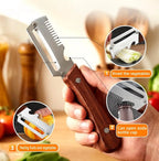 3 In 1 Stainless Steel Peeler & Knife | Multifunction Kitchen Tool for Vegetable Fruit Peeling & Food Preparation