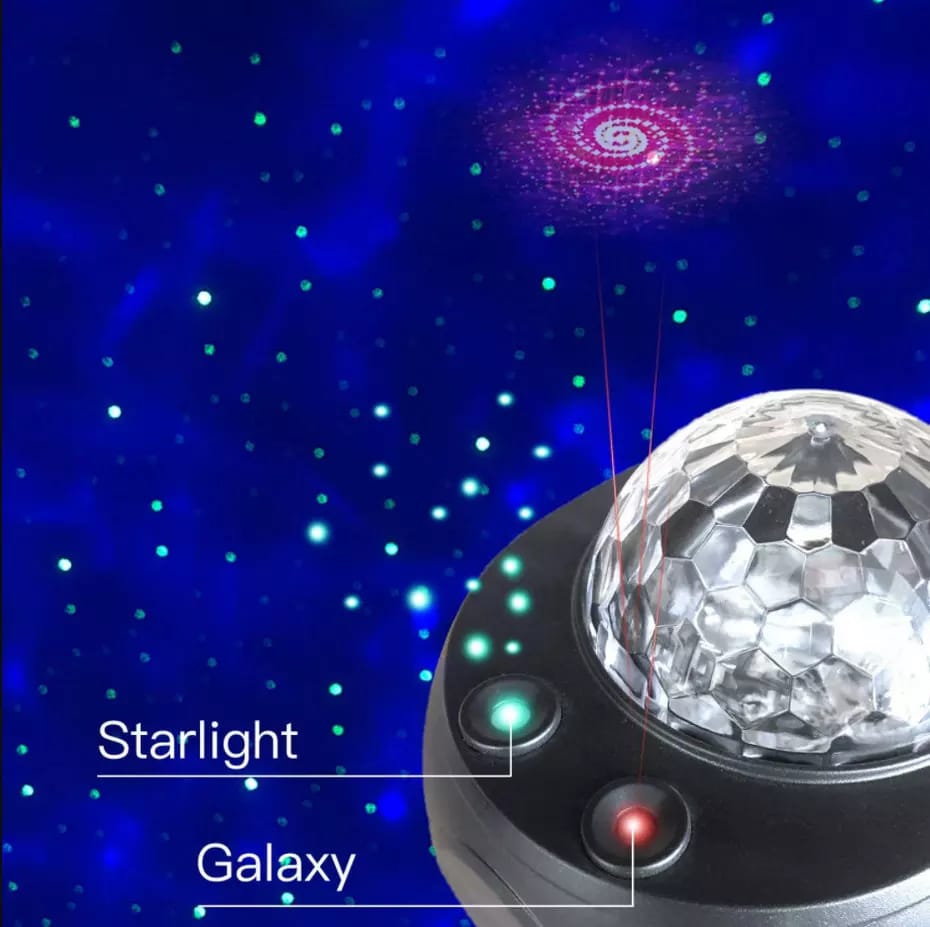 Colorful Starry Sky Galaxy Projector Night Light with Bluetooth USB Music Player – Romantic LED Star Projection Lamp for Kids & Home