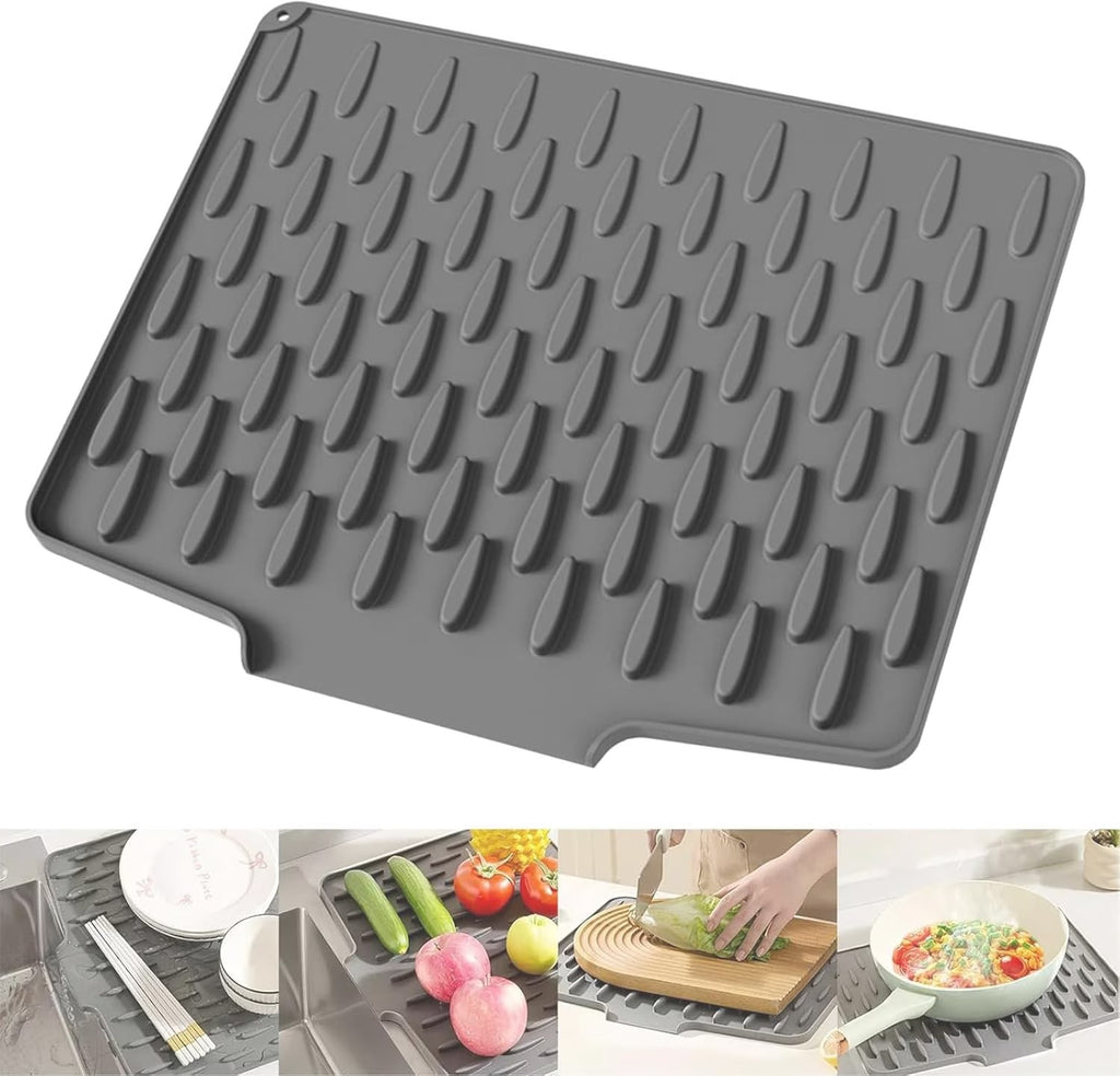 Kitchen Sink Mat 26x32cm Black | Non-Slip Protective Sink Pad Prevents Scratches & Keeps Sink Clean
