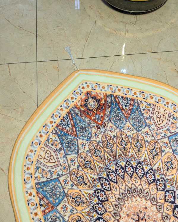 Golden Sunburst Persian Mandala Velvet Prayer Mat Janamaz – Premium Soft Islamic Namaz Rug 70x115 cm