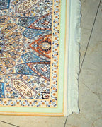 Golden Sunburst Persian Mandala Velvet Prayer Mat Janamaz – Premium Soft Islamic Namaz Rug 70x115 cm