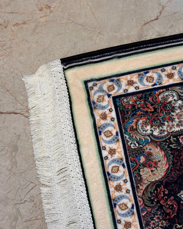 Golden Sunburst Persian Mandala Velvet Prayer Mat Janamaz – Premium Soft Islamic Namaz Rug 70x115 cm
