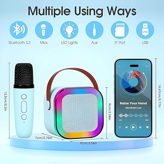 K12 Portable Wireless Bluetooth Speaker with Single Microphone – Karaoke Speaker for Music, Singing & Parties