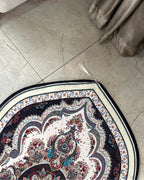 Golden Sunburst Persian Mandala Velvet Prayer Mat Janamaz – Premium Soft Islamic Namaz Rug 70x115 cm