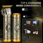 Professional 3-in-1 Men’s Grooming Kit – Premium Gold Metal Body Trimmer for Hair, Beard & Nose Grooming
