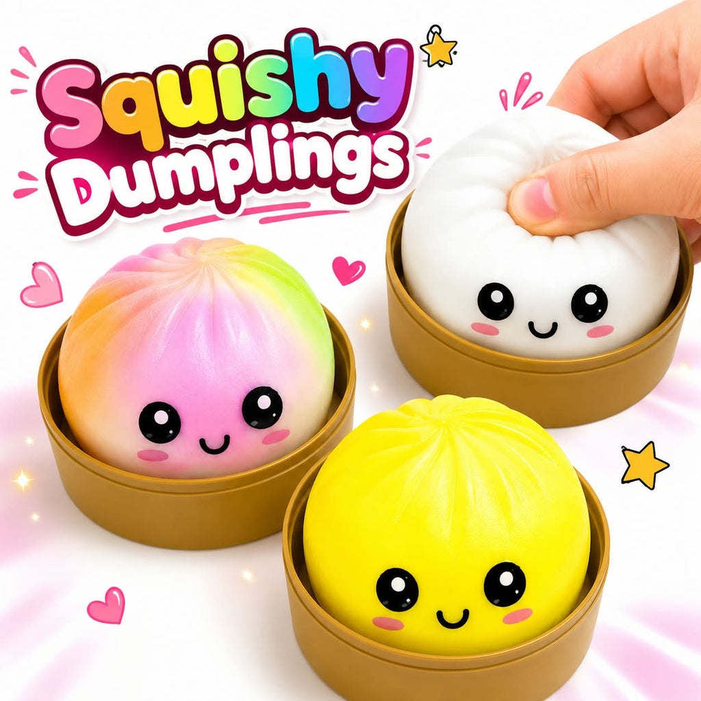 Dumpling Squishy Stress Ball Squeeze Toy | Soft Stress Relief Toy for Home & Office