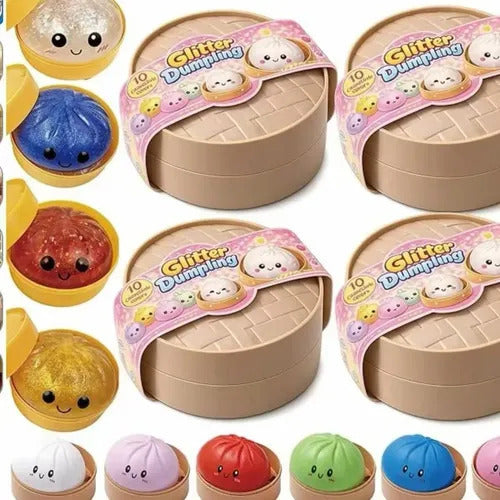 Dumpling Squishy Stress Ball Squeeze Toy | Soft Stress Relief Toy for Home & Office