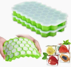 Silicone Honeycomb Ice Cube Tray with Lid | Reusable Ice Maker Mold