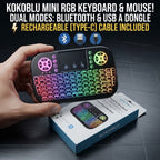Mini Wireless PUBG Gaming Keyboard with Bluetooth Touchpad | 7-Color Backlit Rechargeable Keyboard