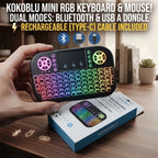 Mini Wireless PUBG Gaming Keyboard with Bluetooth Touchpad | 7-Color Backlit Rechargeable Keyboard