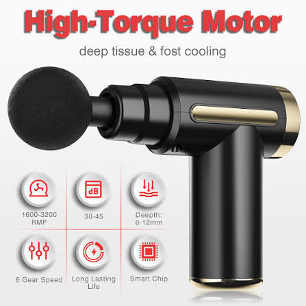 Professional Deep Tissue Massage Gun with 4 Heads | Handheld Muscle Massager