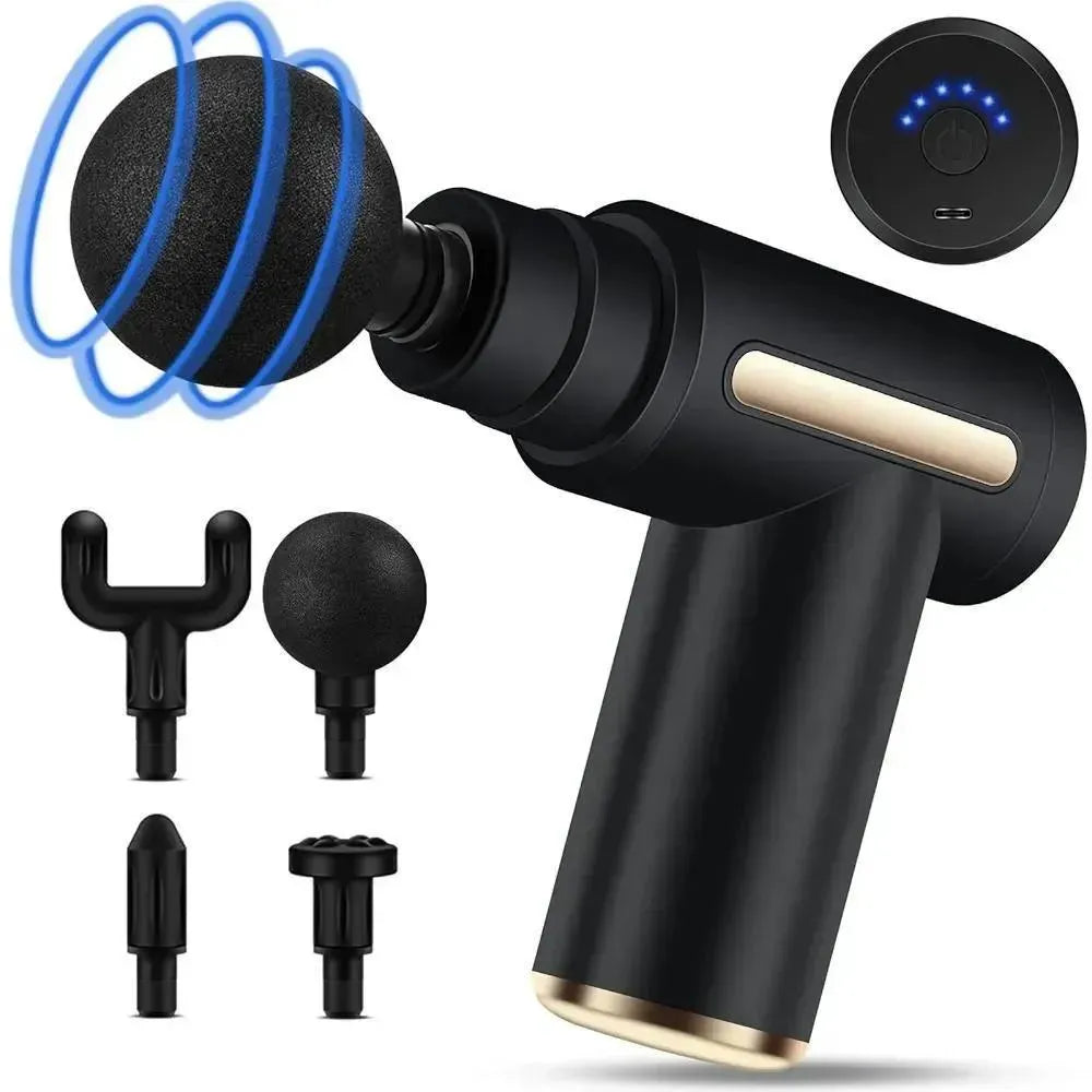 Professional Deep Tissue Massage Gun with 4 Heads | Handheld Muscle Massager