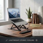 Portable Foldable Aluminium Laptop Stand – Black | Adjustable Laptop Holder