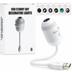 2-in-1 USB Galaxy Star Projector Night Light | 6 Projection Lenses | Adjustable Brightness Starry Sky & Night Lamp