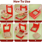 2-in-1 Sandwich Cutter & Sealer | Kids Bread Cutter, Decruster & Uncrustable Sandwich Maker | Random Color
