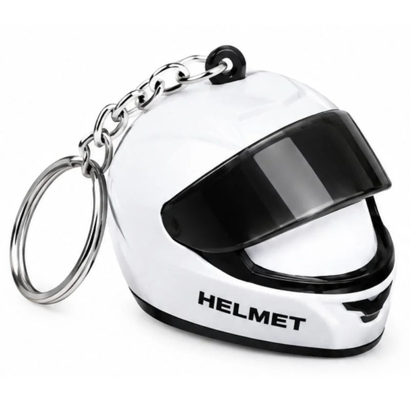Mini Motorcycle Helmet Keychain with LED | Full Face Helmet Pendant with Movable Visor | Bike, Car & Backpack Key Ring | Random Color
